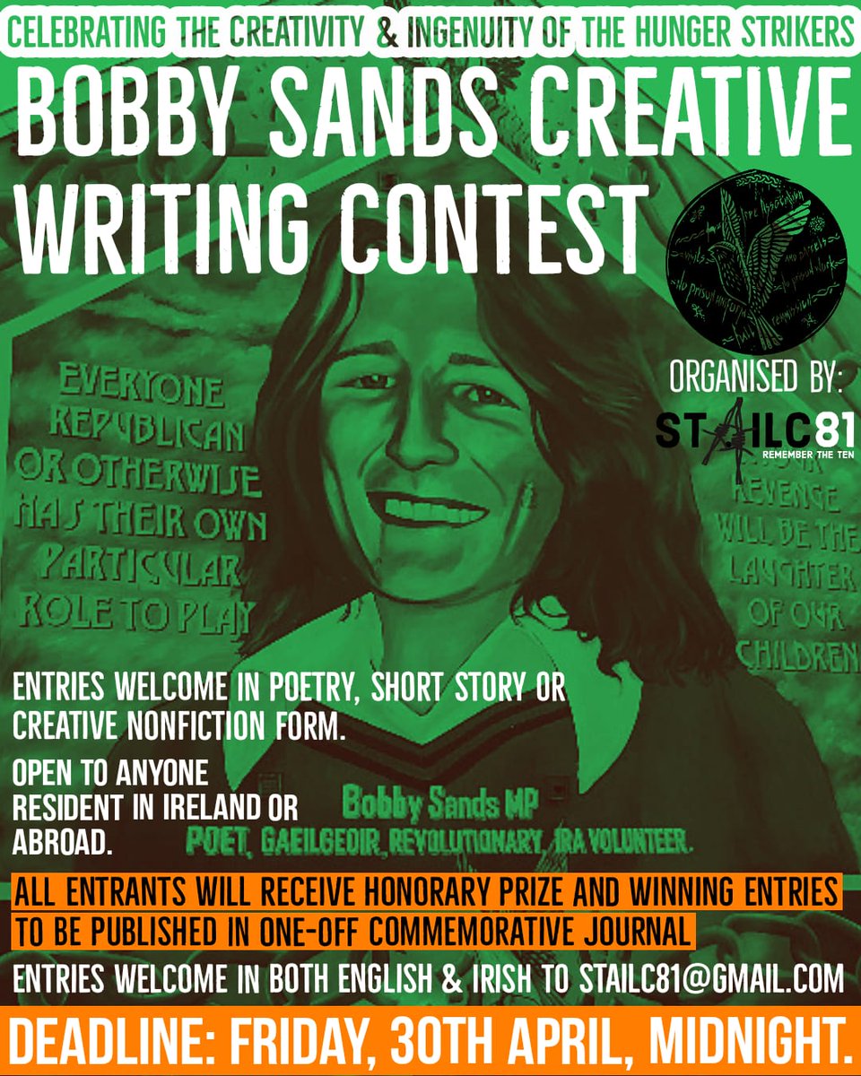 Stailc81's tweet photo. Entries welcome on all themes &amp; topics.

Entries welcome in three age categories: 12-16; 17-25; 25+.

Entrants can submit up to three poems or one piece of up to 2,500 words in short fiction or creative nonfiction. https://t.co/RhqHZpUDff