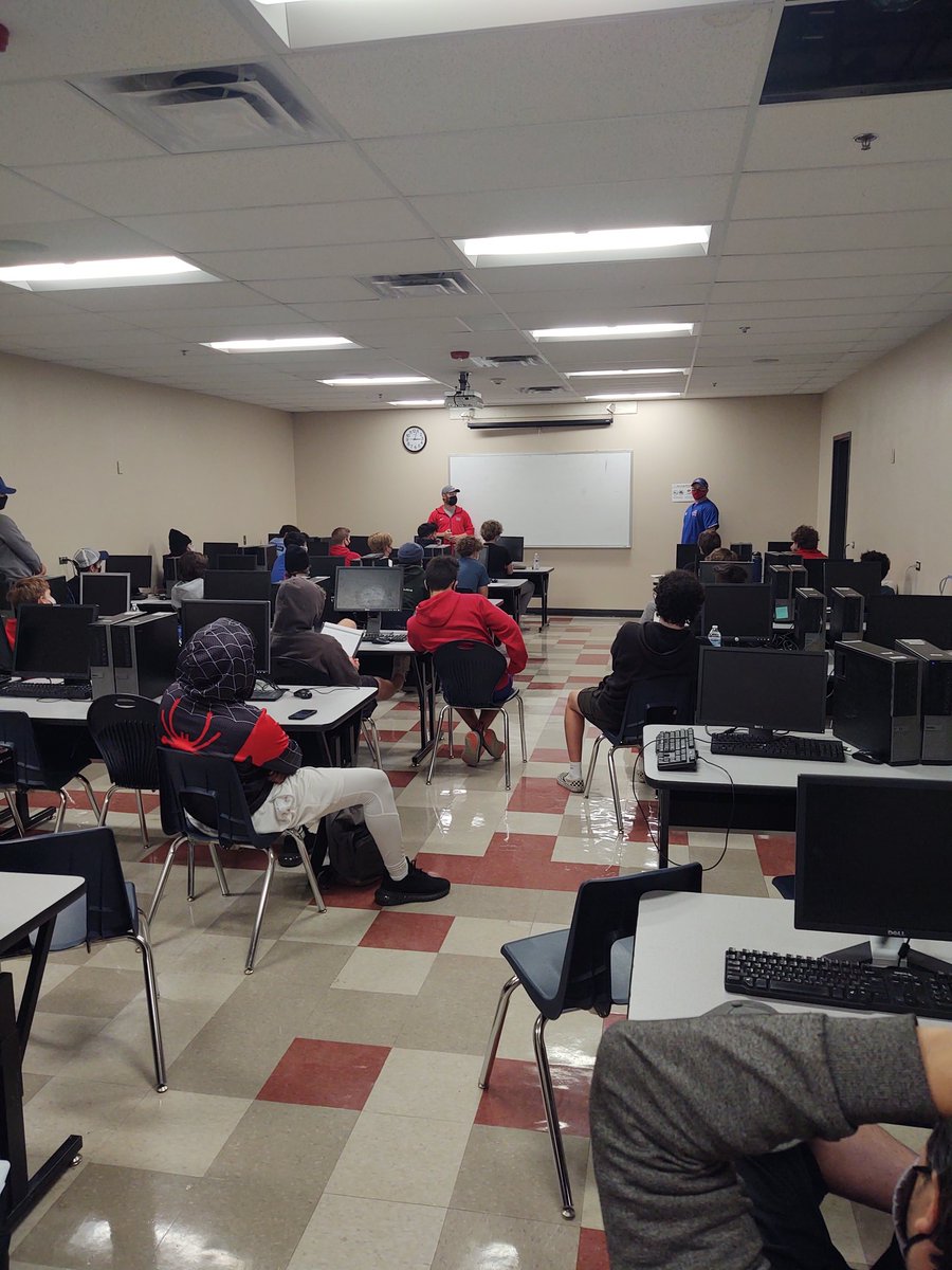 VanceMillerAZ's tweet photo. Great turnout for our Saturday Chalk Talk with the boys! Building the 🅰️. #DontGetByGetBetter https://t.co/X41sFdNXnc