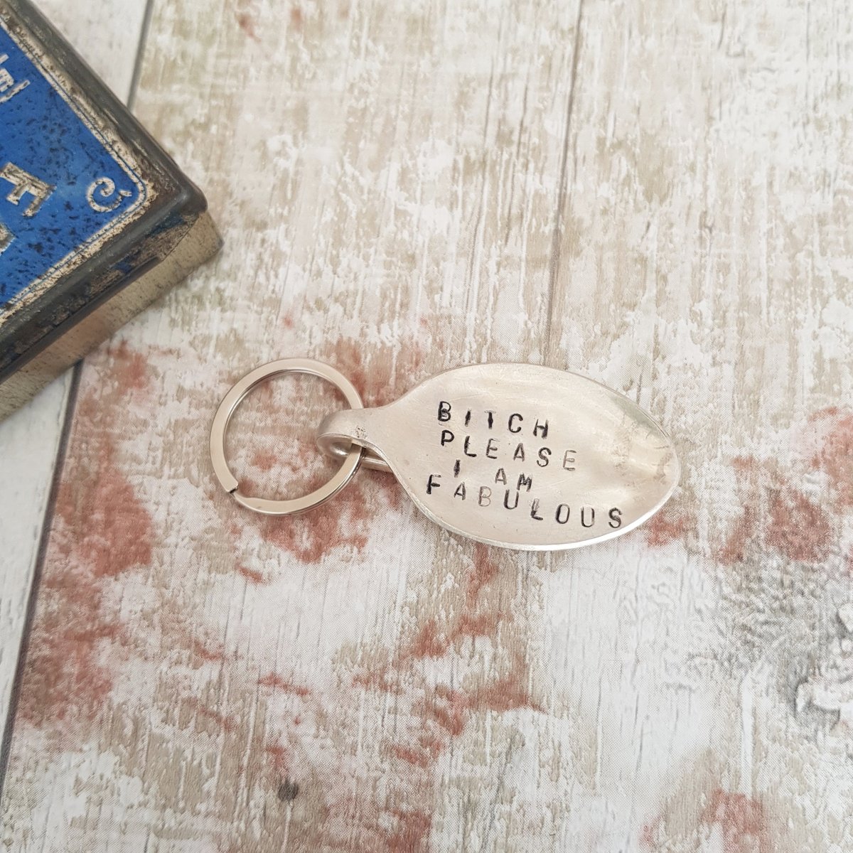 martisanne's tweet image. Bitch please I'm fabulous keychain, swear keyring, mature, custom stamped gift, gay, trans, drag queen, sassy, cheeky, spoonie jewelry,  A1 tuppu.net/294a33ae #TMTinsta #EtsyTeamUnity #FunnyKeychain