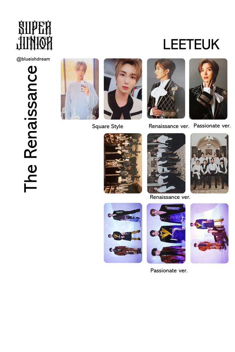 Super Junior 10th album The Reinassance photocard template (Full