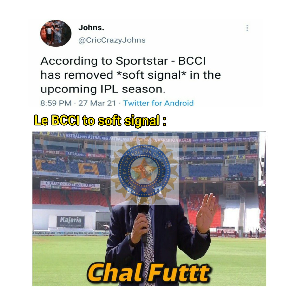 radhe_737's tweet image. Khtam tata bye bye
#bcci  #softsignal