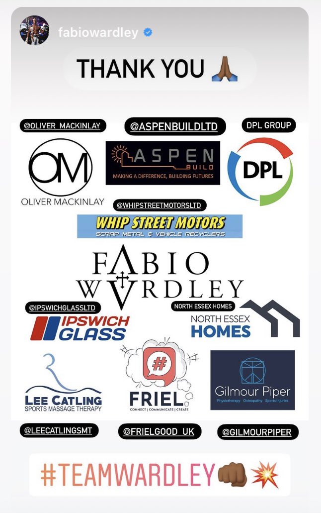 LeeCatlingSMT's tweet photo. All the best to @Fabio_Wardley 💥
Big wins on the way for @Fabio_Wardley and @DillianWhyte 🥊🥊

Proud to be part of #teamwardley💥 

#fabiowardley #ipswich #boxing #heavyweight #heavyweightboxing #gilbraltar #rumbleontherock #sportsmassage #softtissuetherapy #englishheavyweight https://t.co/jScwdmSW3N