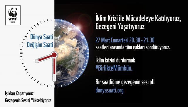 🌍Dünya Saati, 1 saatten daha fazlası!
☘️ Sürdürülebilir yaşam,doğa ve iklim krizine dikakt çekmek için 27 Mart Cumartesi saat 20.30-21.30 arası #DünyaSaati'nde biz de ışıklarımızı söndürüyoruz. Sen de dunyasaati.org adresinden bize katıl.
