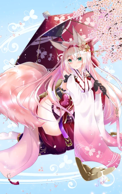 #さくらの日
 #アズールレーン 
 #碧蓝航线 
 #花月
忘れてたぁ?とっても好きなお花!
花月ちゃん描くと高確率で桜描いてました?? 