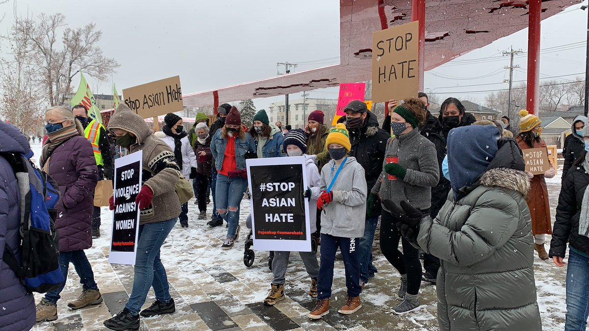 apaulagetics's tweet photo. More from Bridges Against Hate. #stopasianhate #speakup #NoMoreHate #yeg #yegdt #edmonton #yegactivist #photojournalism #protest #protestsigns #EndRacism #StopRacism https://t.co/enf5xwdrBe