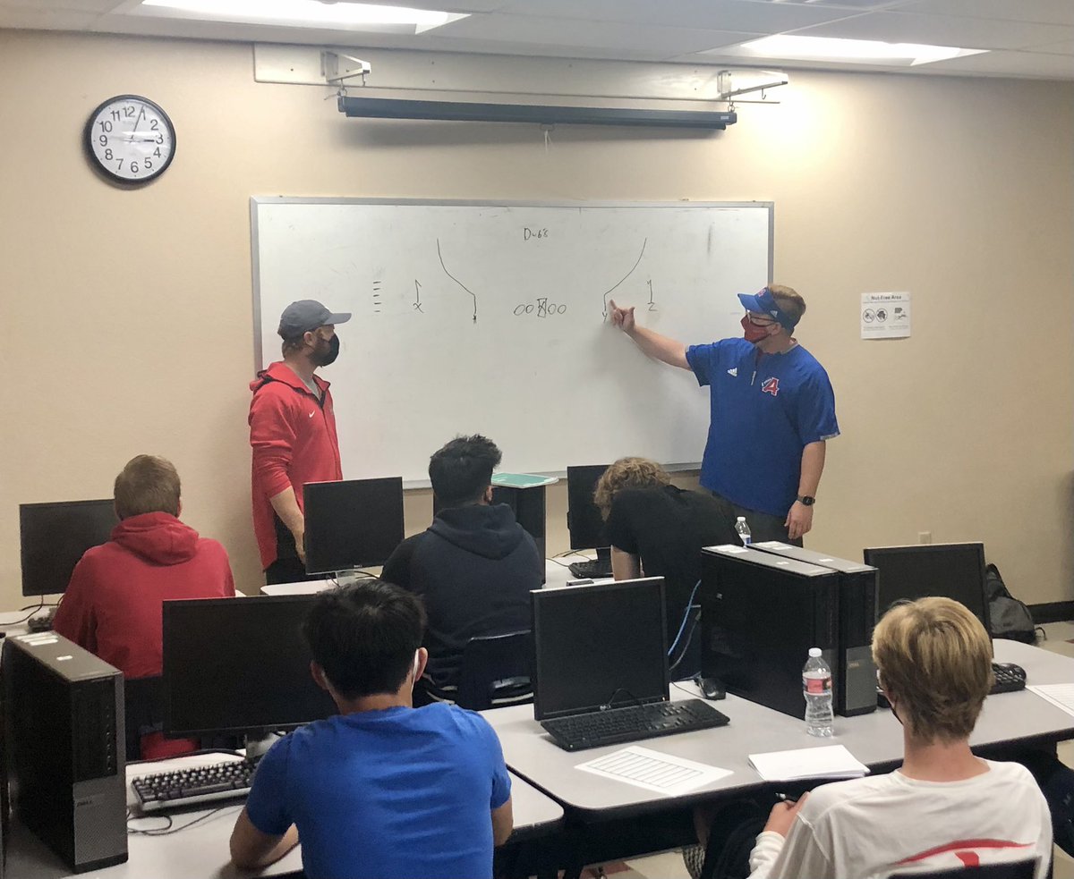 TitanFootballAZ's tweet photo. Saturday morning chalk talk. #TitanUp #TitanFootball #OffseasonPrep @HCVanceMiller https://t.co/u1GZ4y8oCV