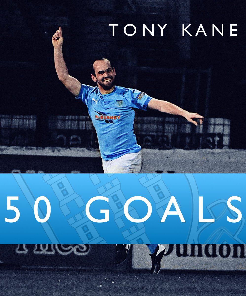 ⚽️ 𝟓𝟎 𝐆𝐎𝐀𝐋𝐒 

Congratulations to Tony Kane who today scored his 50th goal for Ballymena United 👏💙