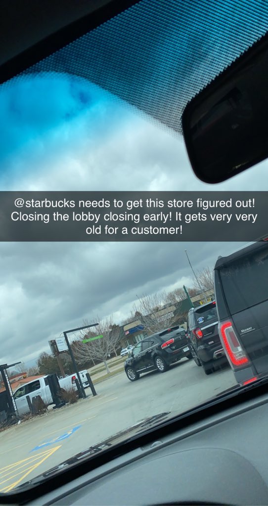 Maria_Austen's tweet photo. @Starbucks needs to figure out the Kearney Nebraska store!  This is crazy! Every single day they change hours and close the lobby and the drive through! Waiting 20 mins for a mobile order! https://t.co/OqphMhmamn