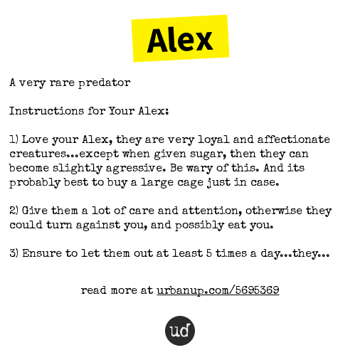Alex Urban Dictionary
