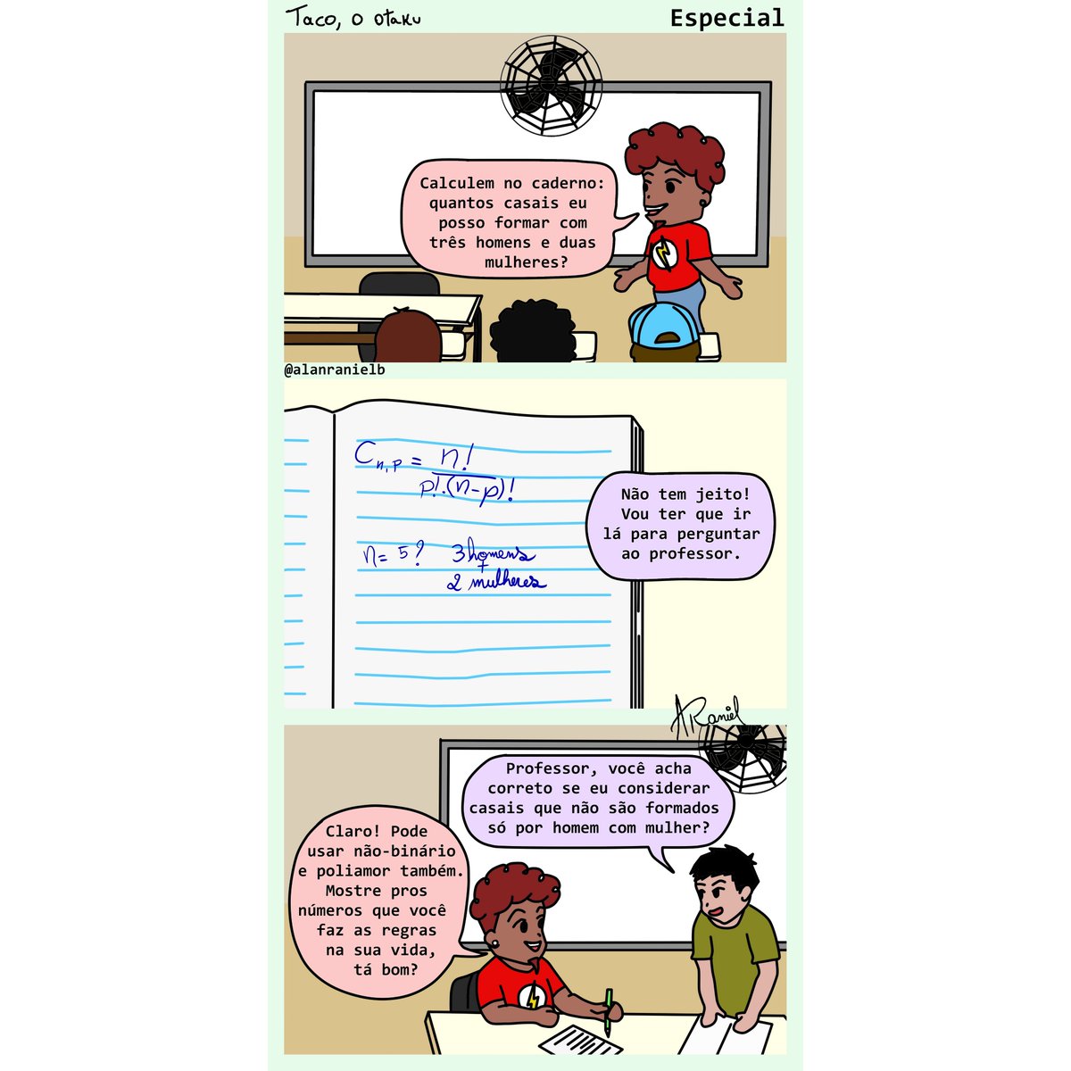 alanranielb's tweet photo. #tacoootaku #tirinha #originalart #professor #matematicas 
Especial

Essa foi classificada como especial porque a produzi em experimentação à leitura de trabalho muito bacana do Professor Filipe S. Fernandes: veja a referência completa nos comentários. https://t.co/Yg6w3SyizF