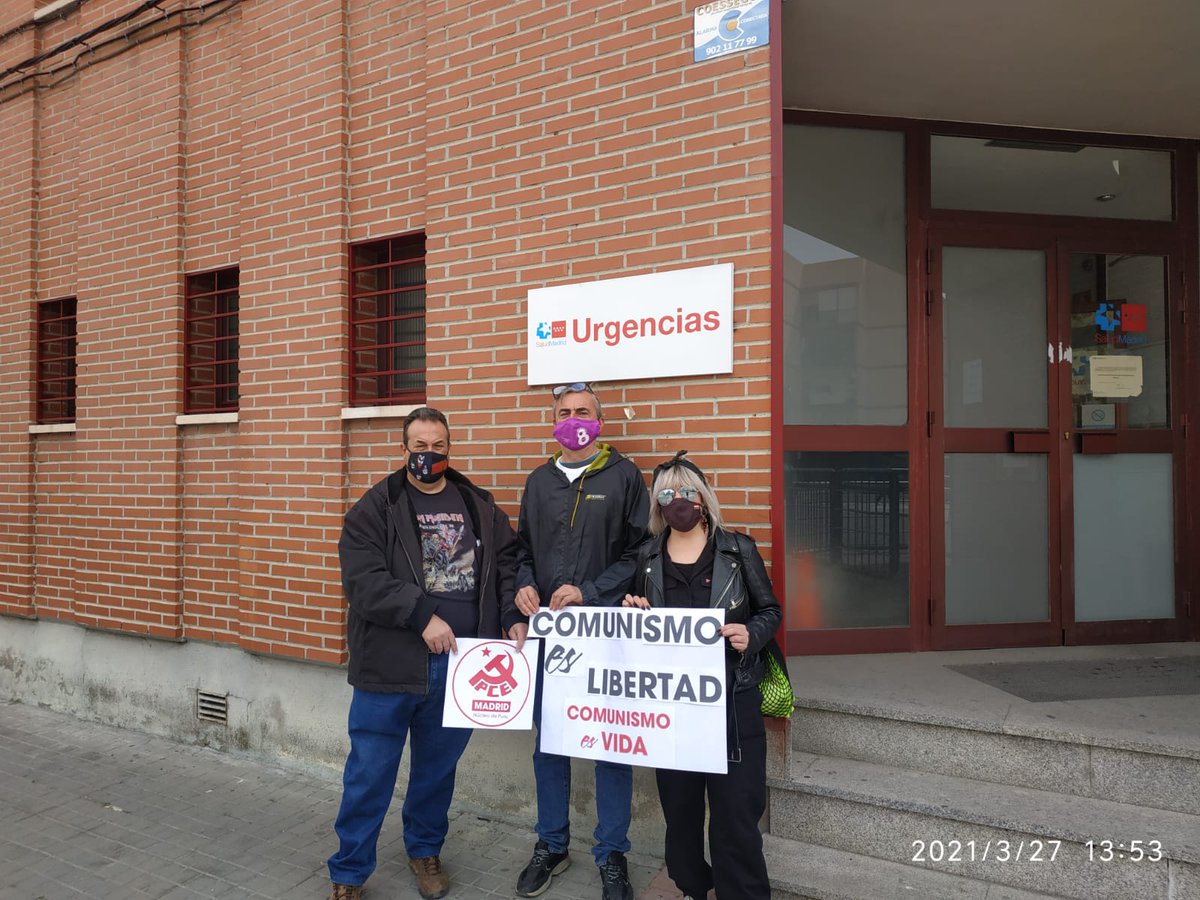 pcePINTO's tweet photo. Queremos un Pinto para los vecinos y las vecinas. Reapertura de las Urgencias Sanitarias Ya!
#CapitalismoMata
#ComunismoEsVida
#ComunismoEsLibertad https://t.co/IkrXLQJv0L