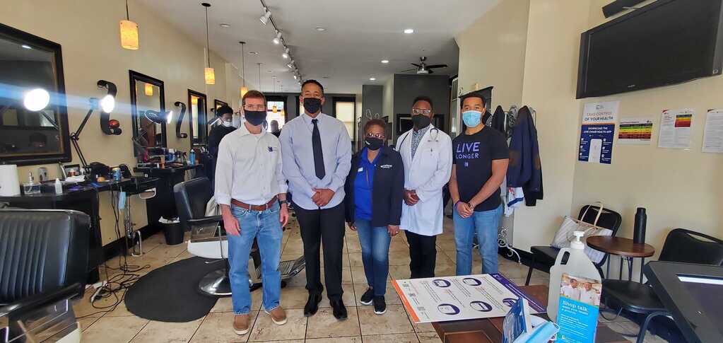 DrSteveMD's tweet photo. LET’S GO!!!

@LiveChairInc is #WalkingTheTalk in barbershops 💈 &amp; hair salons 💇🏾‍♀️ connecting the people with PCPs, insurance, and screening for high blood pressure!

Stay tuned more to come!

#MoreThanJustHair
#BeyondTheChair
#ReleaseThePressure 
#SDOH
#Covid19
#BlackHealthMatters https://t.co/WWoHIz1Hg9
