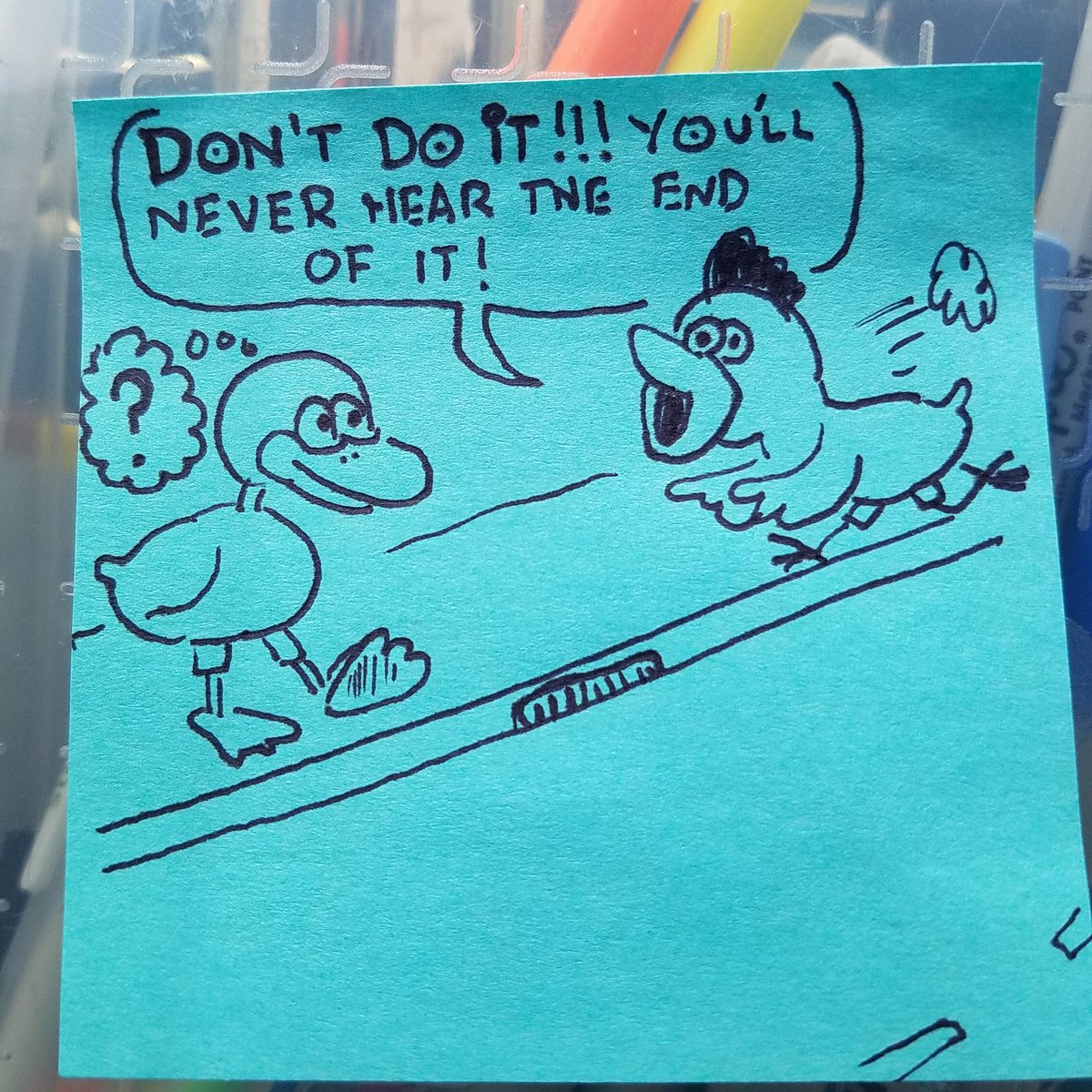 DaleAgogo's tweet photo. @Groovyhoovy A retelling in PostIt Note doodle form. https://t.co/pfVbunJZSY