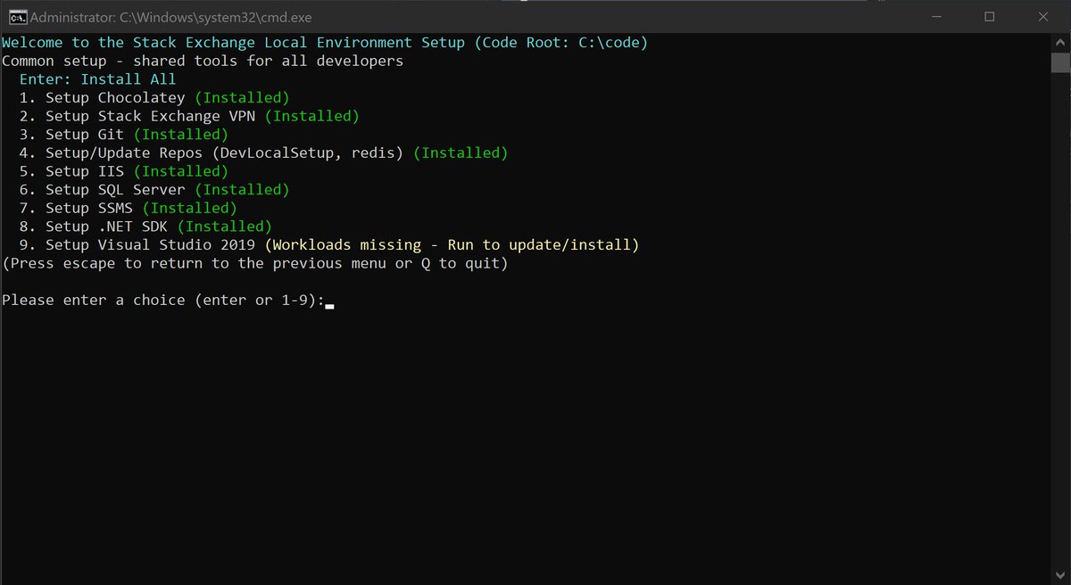 Every time I setup a new machine, I'm thankful we put the time into our "dev local setup" project to make it easier, faster, and more consistent for every dev here: