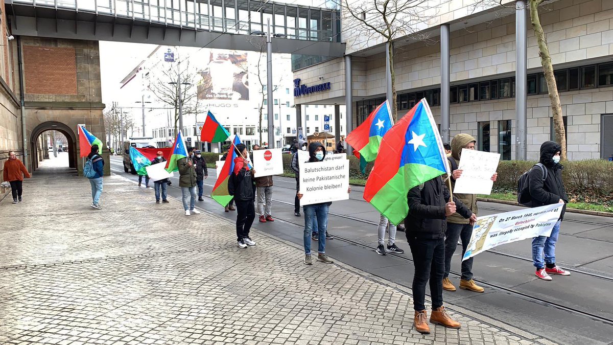 freebalochmovt's tweet photo. Today Baloch activists in #Germany’s #Bremen city organised a protest march and a demonstration to inform German people about Balochistan’s illegal occupation. Now Free Balochistan Movement activists are also running a Twitter campaign #PakistanQuitBalochistan. https://t.co/mlSqVVMmro