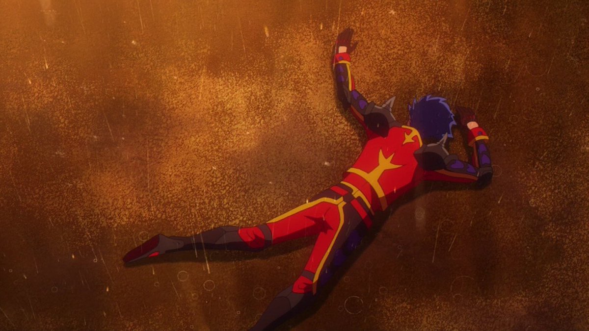 いよいよ主人公レキくんの大一番
アダム様がこれまでの卑劣な技の数々を繰り出してくる中に真っ向から立ち向かい遂には一矢報いる事に成功しました
しかしそこは強豪アダム様、出し抜かれたからといってそれでは終わらず最後までどちらが勝つかわからない非常に熱い勝負でした
#sk_8 
#エスケーエイト 