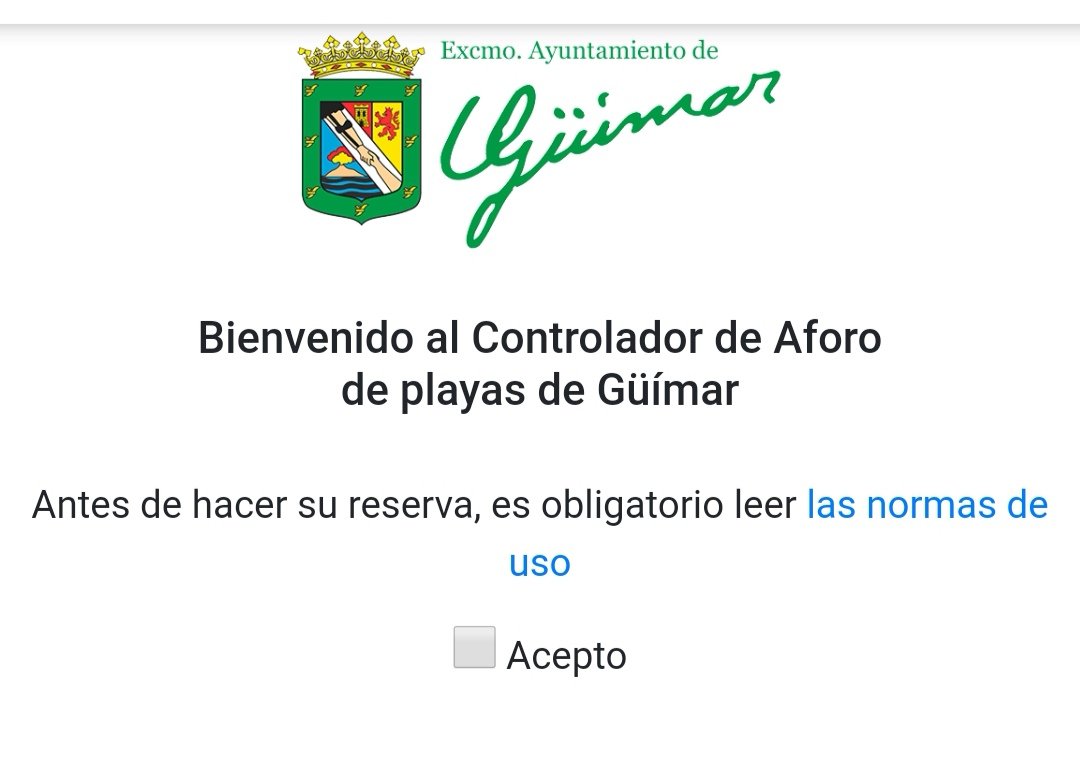 Informamos que se ha activado el SISTEMA DE CONTROL DE ACCESO A LAS PLAYAS Y DEMÁS ZONAS DE BAÑO MARÍTIMAS del municipio, a través de la página web cuyo enlace indicamos a continuación. 
gestionplayasguimar.es