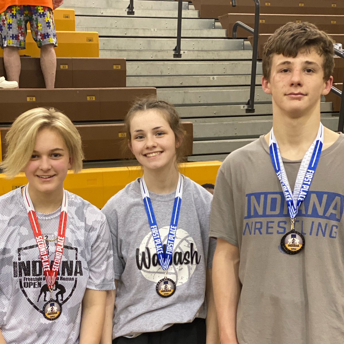 ApaxWrestling's tweet photo. These three got some Olympic style
competition in today! Olivia got 1st, Laci got 2nd, Waylon got 1st in Freestyle and 3rd in Greco. Good day! https://t.co/dTUtNnKav4
