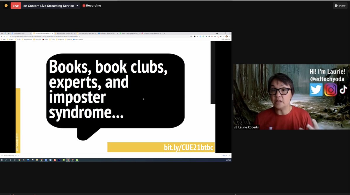 CitiCoach's tweet image. Drop what you are doing and join NOW @edtechyoda as she chats, shares, and explores &quot;Beyond the Book Club: Starting the Anti-Racist Educator Journey&quot; #SpringCUE #SpringCUE21 #WeAreCUE #MakeEquityAVerb
@SueThotz @ToutouleNtoya @ThatDopeTeacher @Techy_Jenn @Sonal_EDU @MsNyreeClark