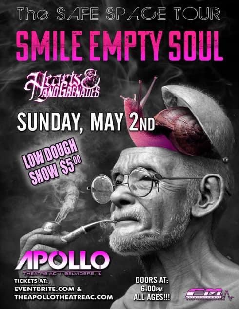 Low Dough Show!! <a href="/_smileemptysoul/">SMILE EMPTY SOUL</a> !! Sunday, May 2nd!! Tickets at <a href="/eventbrite/">Eventbrite</a>!