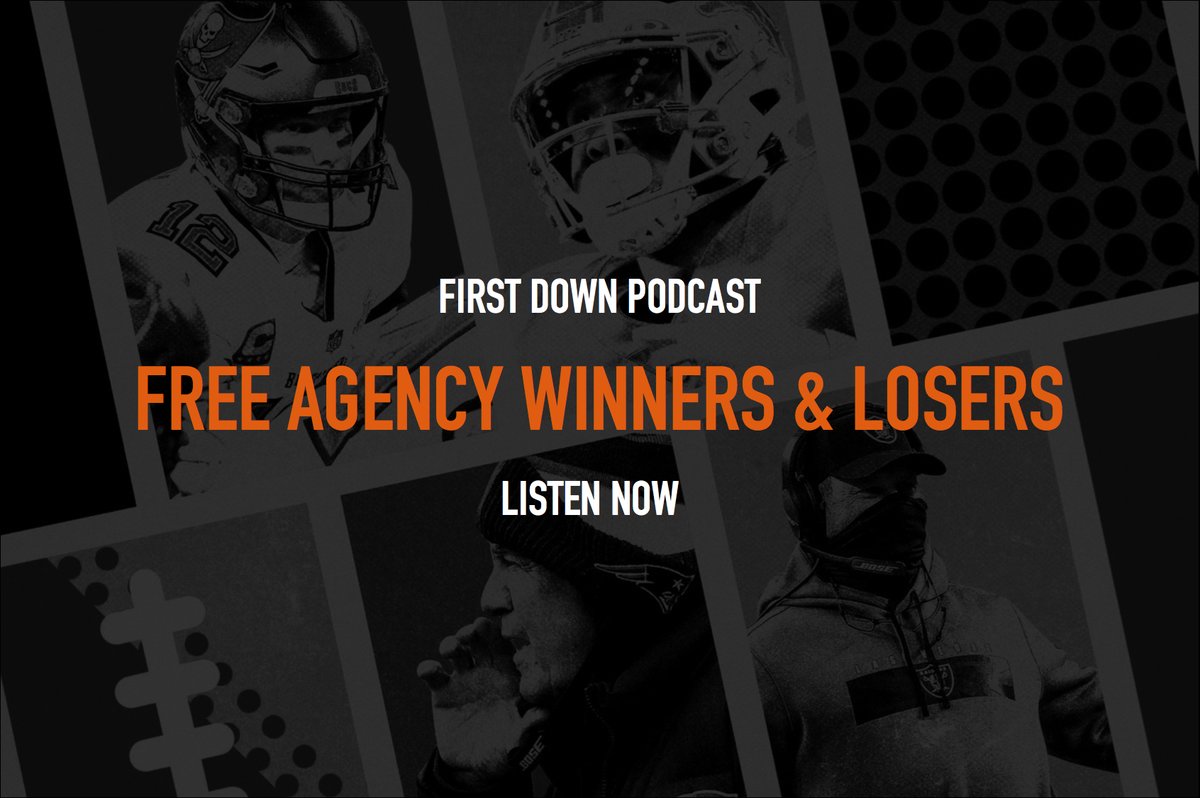FirstDownPod's tweet photo. 🚨 NEW EPISODE 🚨

This week on the First Down Podcast, the boys round up the latest signings in the NFL and discuss the teams that they feel have won and lost in free agency 🏈

Listen now ➡️ https://t.co/kjifruv3MF

#FDP #NFL #FreeAgency https://t.co/tQSLG4jSZ0