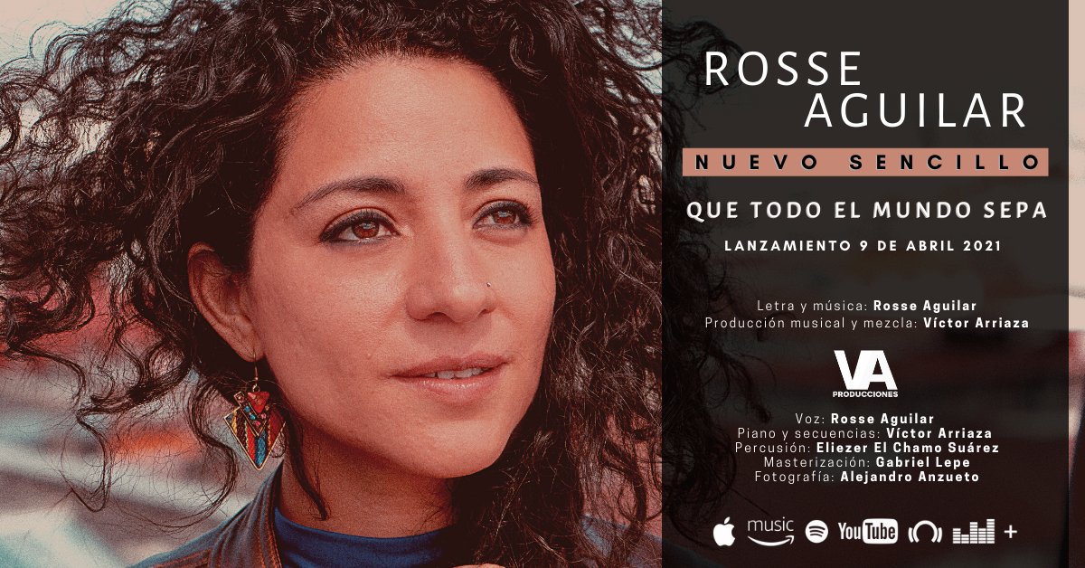 rosseaguilar.hearnow.com 
Un preview de mi nuevo sencillo 
#QueTodoElMundoSepa 
Los espero para el estreno, el 9 de abril 2021. 
Producción musical, piano, secuencias y mezcla: <a href="/victuxgt/">Victor Arriaza</a> 
Percusión: @eliezerelchamosuarez 
Master: <a href="/gabriellepesosa/">Gabriel Lepe</a>