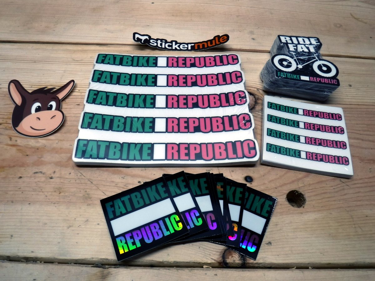 Guess where these sweet stickers came from?
The horizontal have a clear background and the square have a cool holographic treatment. Now gotta find a place to stick them. Any ideas?
<a href="/stickermule/">Sticker Mule</a>