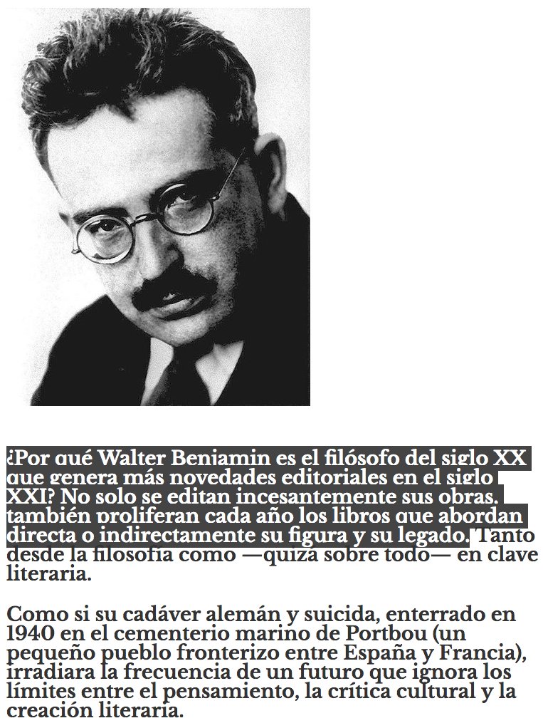 parislima's tweet photo. .@soniagoldenberg : ¿Por qué #Walter_Benjamin es el #filósofo del siglo XX que genera más #novedades #editoriales en el #siglo_XXI? No solo se #editan incesantemente sus #obras, también proliferan cada año los #libros que abordan su #figura y su #legado...
https://t.co/nqHayZDpML https://t.co/LfeLRB63LX