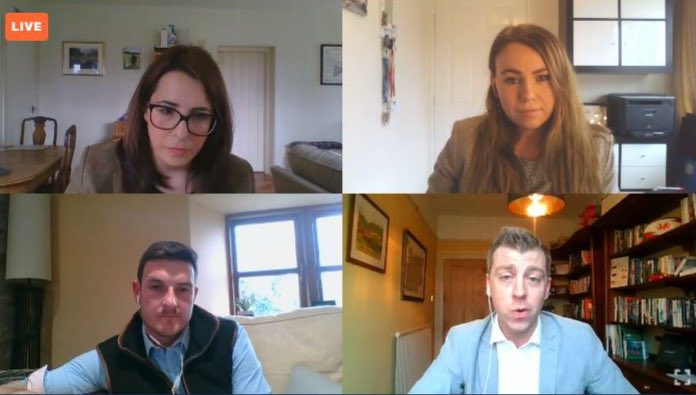 cllrnickevans's tweet photo. Great to join @JonesyFay @AbigailMainon and @James_Evans91 at #CSF21 to talk about why I’m standing for election, campaigning in the pandemic and why it’s so important for South Wales for us to build the M4 relief road. Just 40 days to go! https://t.co/HcgTPTDQCD