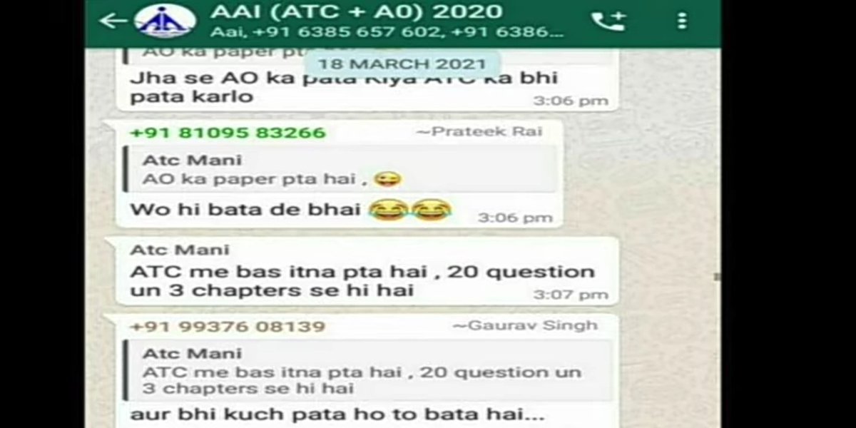 I_m_Adi65's tweet photo. AAI ATC paper , date notification and syllabus got leaked.Why are you people destroying our lives?? 
#AAI_SCAM2021 
#aaiatc 
@AAI_Official @PMOIndia @narendramodi_in @HardeepSPuri @htTweets https://t.co/Jz9EGRBAI4