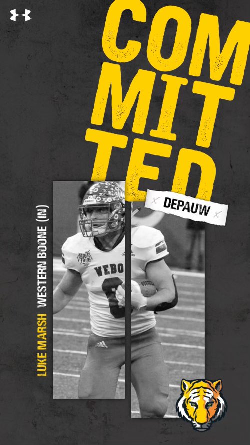 Luke_Marsh23's tweet photo. I am excited to announce I will be continuing my academic and athletic career at DePauw University! Thank you to everyone who helped me get to where I am today. I am blessed for the opportunity and eager to start this next chapter of my life. Go Tigers!! @qbdietz  @WeBoFootball https://t.co/B7ba9r3V23