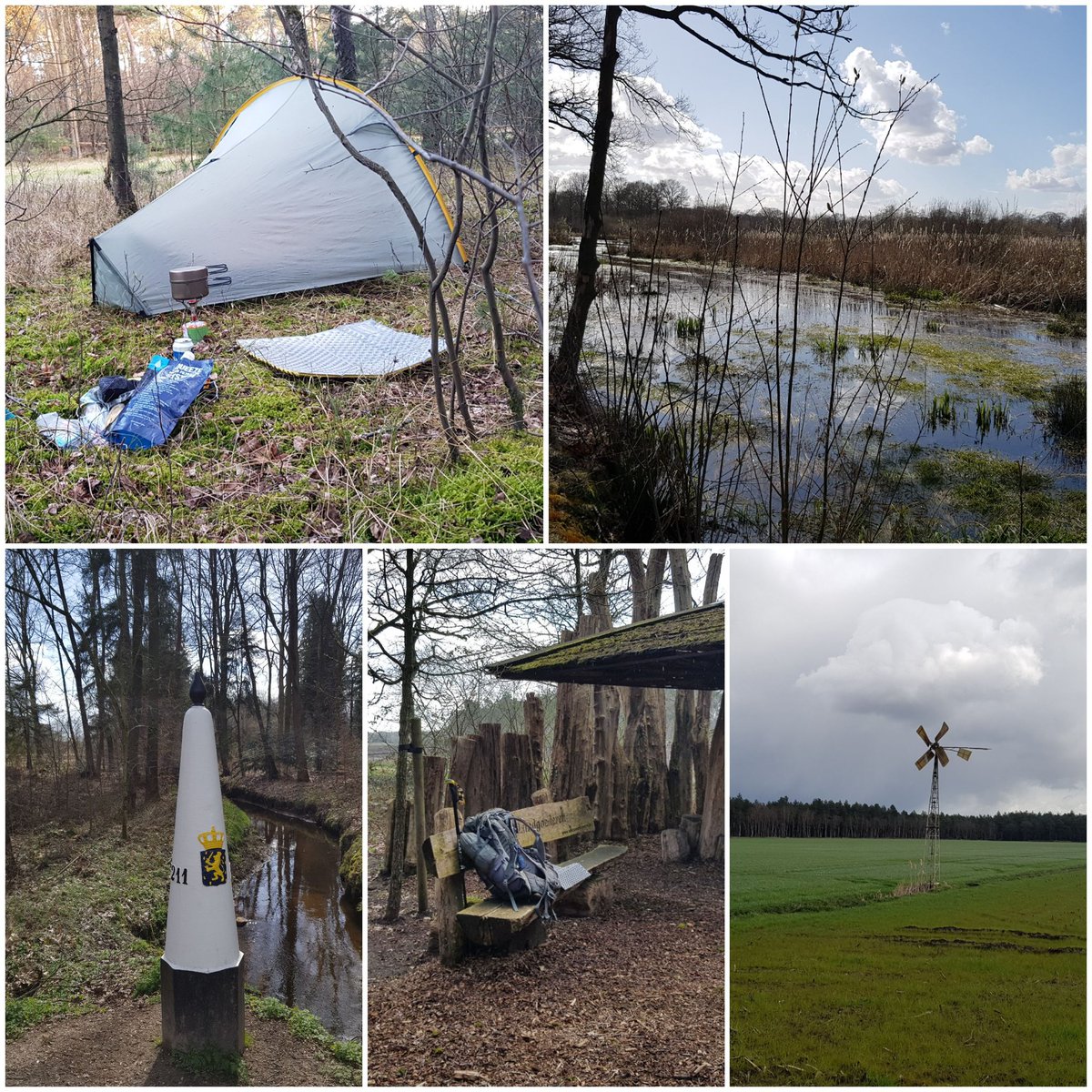 Hagel en regen waren voorspeld vandaag. Het is me bespaard gebleven op het #Grenslandpad. Ik heb de 'ijsknikkertjes' wil zien liggen. Onderweg van #Reusel naar #Alphen én een stukje verder. Mooie route, goed gemarkeerd, vaak letterlijk over de grens.