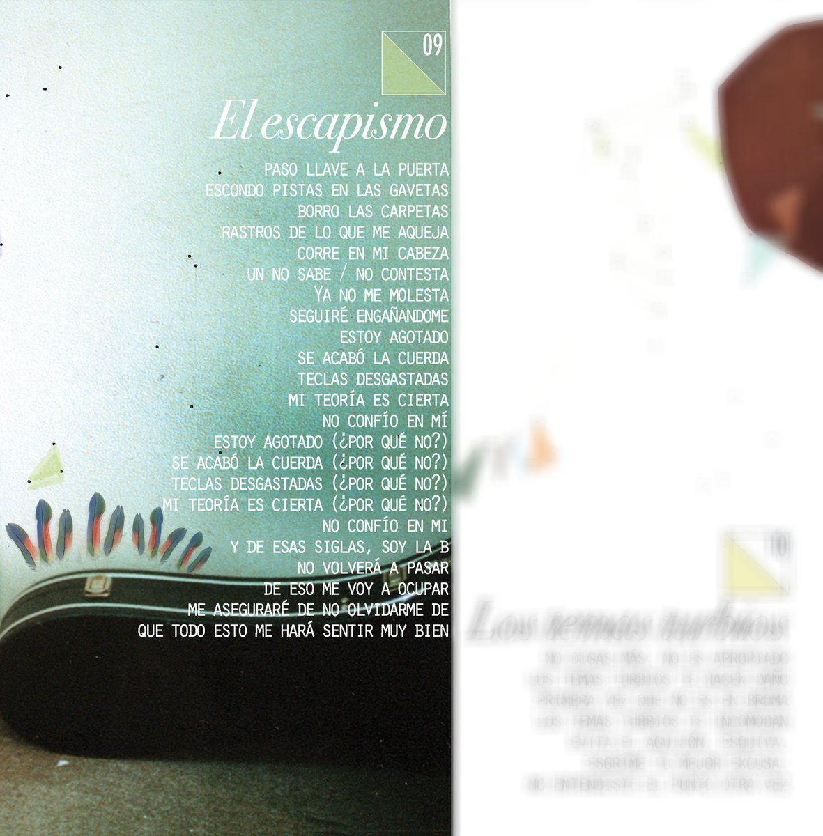 AlgodonEgipcio's tweet photo. 𝟙𝟘. 𝔼𝕝 𝔼𝕤𝕔𝕒𝕡𝕚𝕤𝕞𝕠
Es una canción personalísima sobre temas de identidad aún no resueltos, y le tengo mucho cariño. Siempre quise hacer una intro ambient, y le agregué unos sonidos disruptivos inspirados en "Buzz Saw" de Xiu Xiu. #LLC10 https://t.co/MaX1TnzrlQ