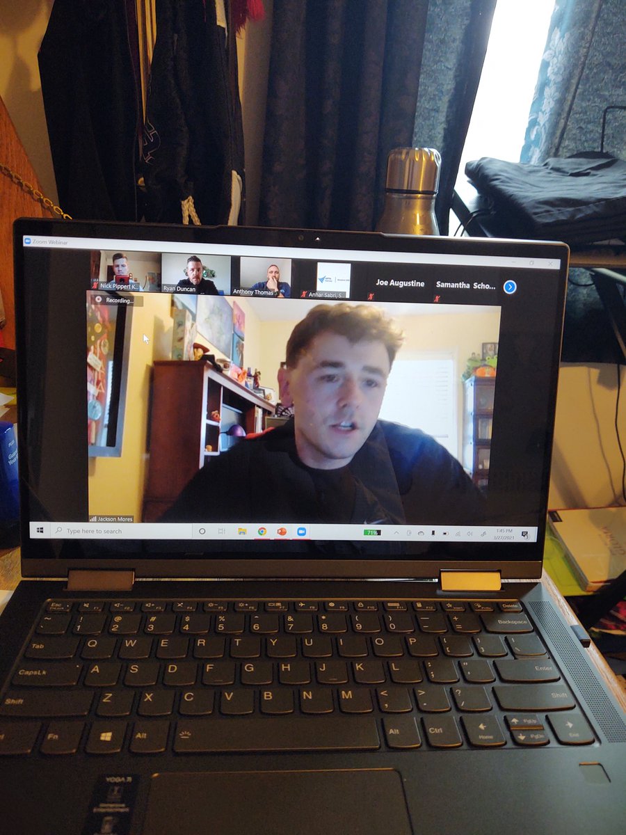 nick_pippert's tweet photo. We are hanging out with Ryan Duncan and Anthony Thomas both Chief Delegates from MO and KS respectively. The discussion about advocacy for Physical Therapy is always a good one. Happy to be a part of this important discussion. #midweststudentconclave2021 #PTfam https://t.co/rKpCrw9QyB