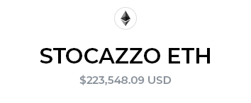 Hey guys!
💎I got some Stocazzo ETH to SPEND!

Please comment with the link to your #nft and #retweet so many other artists can see!

#nftcollectors #nftart #NFTartist #nftitalia #Ethereum #bitcoin
🚀🚀🚀🚀