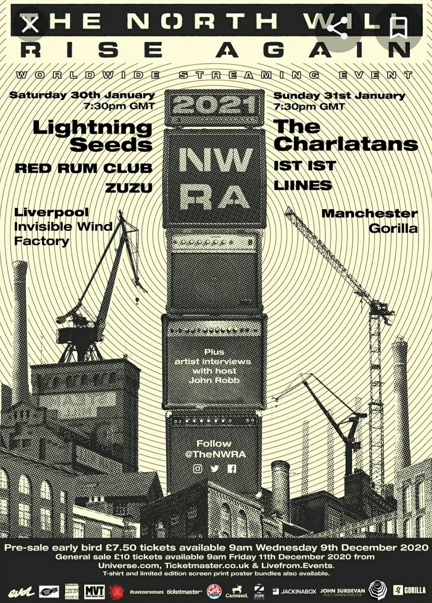AlexCam41663648's tweet photo. WLH are supporting live music tonight by streaming The North Will Rise Again on our big screen, tonight it's Liverpool with the Lighting Seeds and scouse support acts, tomorrow is Manchester with the Charletons and Manc support acts.
@Lightning_Seeds
@iwfactory
#livemusicaid https://t.co/pA9U2tep45