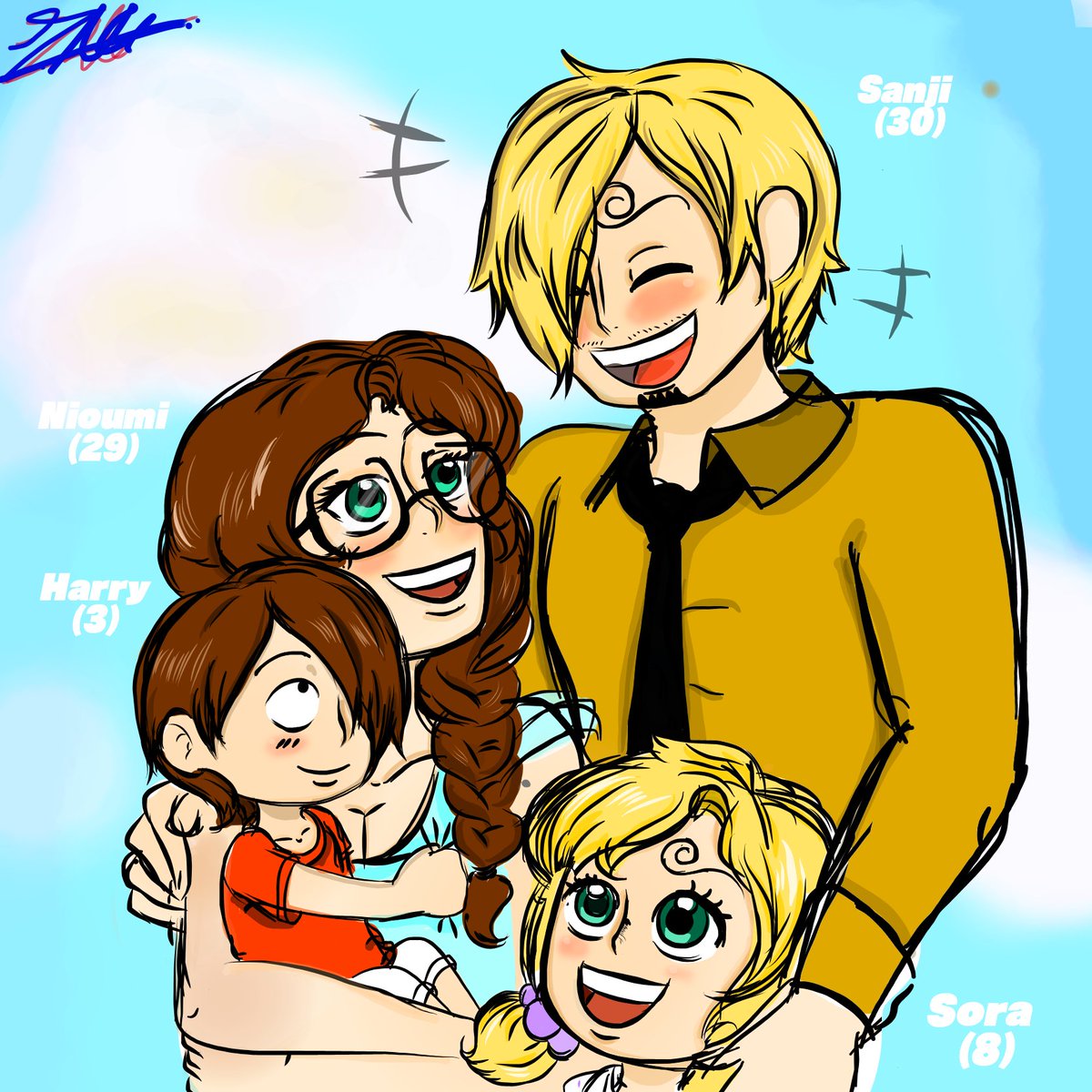 NioumiN's tweet photo. Some follower on instagram (like @unavitadigatto ) give me inspiration to draw my little family Sanji x my oc Nioumi in One piece style ☺️❤️ ...did i do great ?

#grandlineocs #ONEPIECE #sanji  #onepieceocs #iPad #digital #onepiecestyle #onepieceoc https://t.co/7ZXlfXpRb7