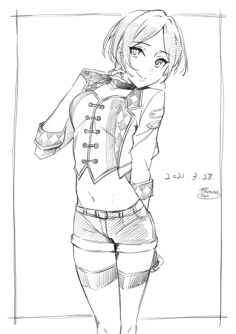 一日一奏!奏チャ!「すらり」です。

ラフ描いてからうんうん言いながら描いてたなんかそんな感じの衣装速水!お腹が描きたかったのかもしれぬ…(?) 