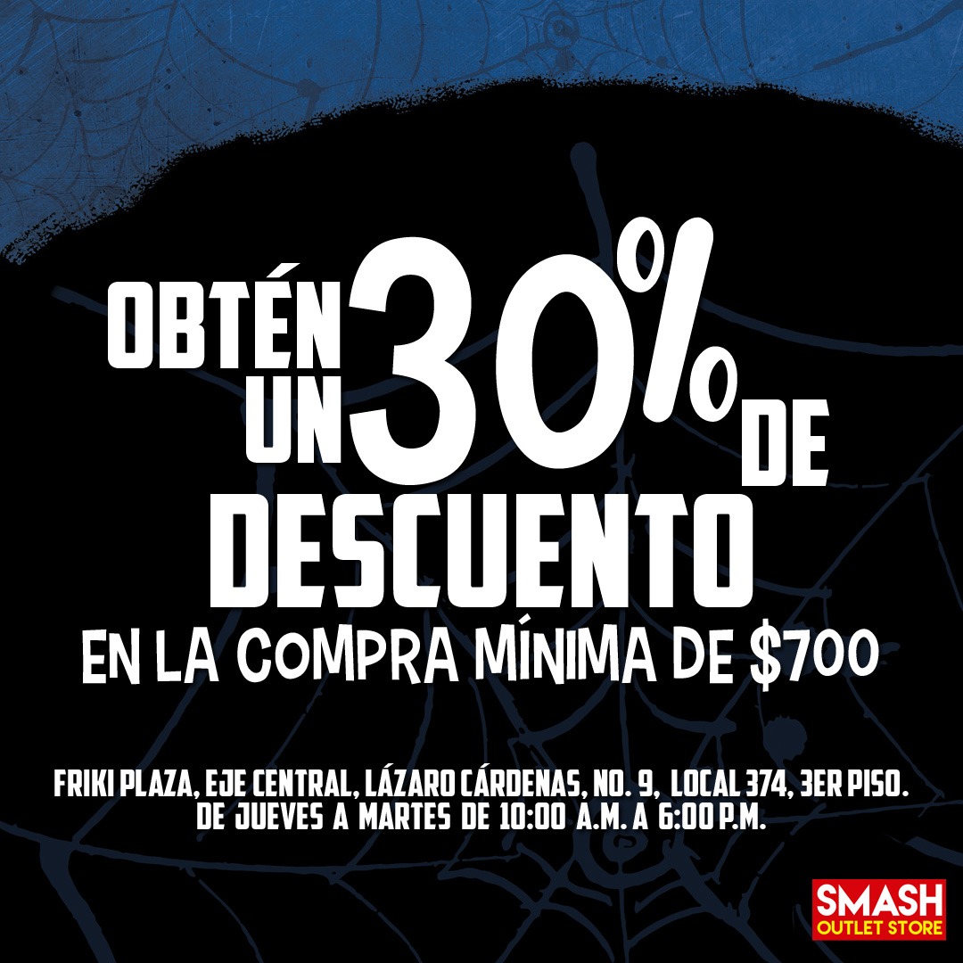 SmashOutlet's tweet photo. 🚨📣 Tenemos para ti, un 30% de descuento en la compra mínima de $700. 🕷️🕸️🚨Te esperamos en Frikiplaza , Eje Central, Lázaro Cárdenas No. 9, Local 374, 3er. Piso. Juntos nos seguimos cuidando 😷❤️
#SmashOutletStore #DCCómics #MarvelCómics #Cómics #FelizSábado #MundoFriki https://t.co/BQhZG9MS3B