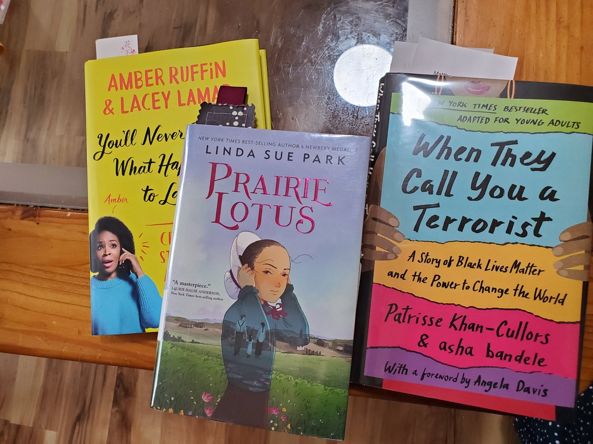 My weekend is booked! Getting ready for spring break in style. What's in YOUR lineup,#SVMSReaders?? ❤🥳 #RecommendationsHerePlease #UCPSLibraryLife #literacy4u @LindaSuePark @ambermruffin @OsopePatrisse @UCPSNC @UCPLNC @SunValleyMiddl2 @_PrincipalSmith