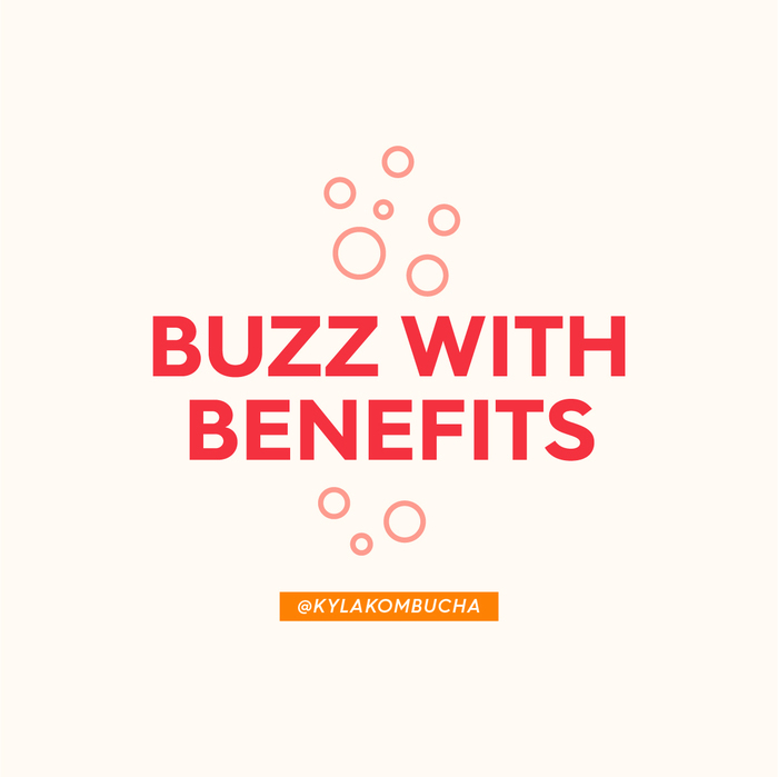 What do we mean by benefits? #KYLA is low in sugar, calories and carbs, and filled with real live kombucha cultures. 

#buzzwithbenefits #benefits #healthy #healthydrink #kombuchawithakick #kombucha #hardkombucha #kombuchalife