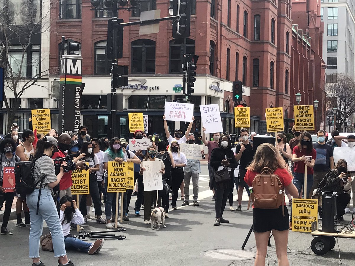 IsabellaDEstes's tweet photo. AnswerCoalition rally against anti-Asian violence: imperialism &amp; racism supported by the US government and US corporations around the world. In DC https://t.co/7swj9hl5hx