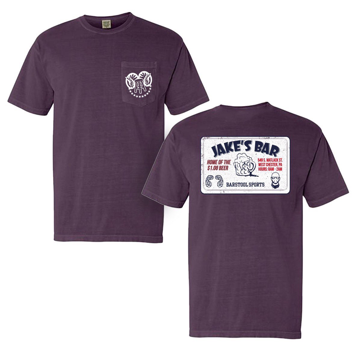 BarstoolU's tweet photo. ‼️NEW‼️ Introducing the Final 4 #BarstoolBestBar collab shirts! To earn 5 extra votes for your bar:
Purchase your bar's shirt, no code necessary! A portion of the proceeds will go directly to the bar whose shirt you buy! Link: https://t.co/zUr5sjHXWg https://t.co/3q7n6Nts87