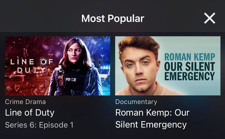 romankemp's tweet image. Unbelievable to find out that #OurSilentEmergency is currently the second most requested title on iPlayer behind Line of Duty. ❤️ 
That’s incredible, if you haven’t seen it yet you can stream it here 👉🏼 bbc.co.uk/iplayer/episod…