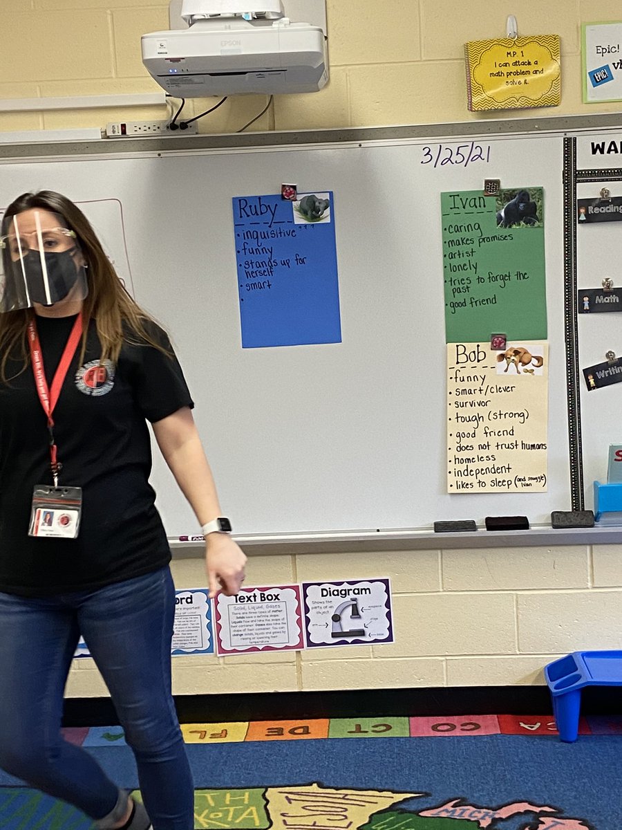 MrsCarlaDecker's tweet photo. Rm 607 Referring to our character trait posters...love how our students are tuning into these characters and what makes them different from one another #oneandonlyivan @MsFetterRBPS @rbpsEAGLES https://t.co/nrzEi53aFR