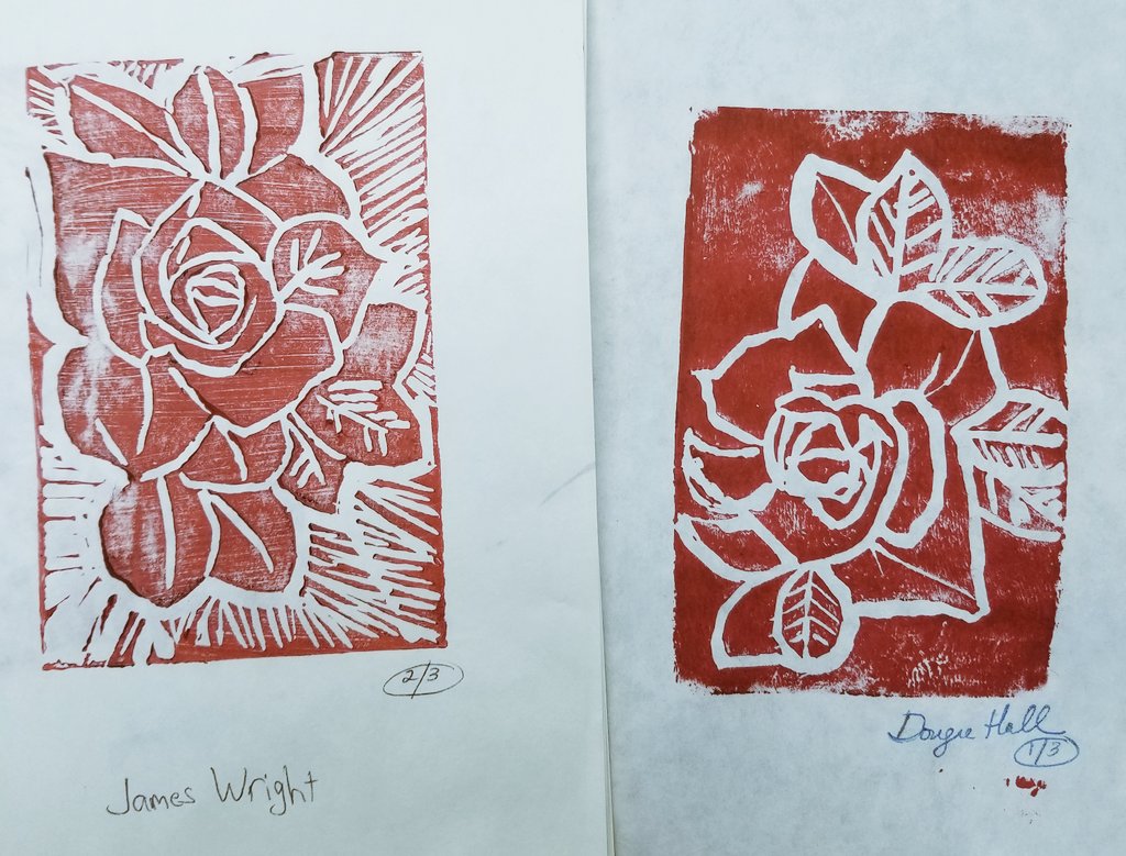 Ms_Stomber's tweet photo. First time Printmakers! - Studio in Art students produced stunning relief prints using linoleum blocks where they cut and printed their "bold contour " stencil design.
#printmaking #linocuts #positivenegativespace #design #art
@MassapequaPS @FPAMassapequa @youthArtMonthNY https://t.co/lbi2woG99j