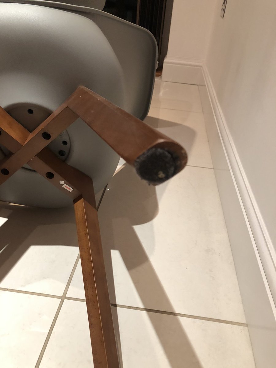 Rukster's tweet photo. @HabitatUK Hi can you please advise on your Jerry chair leg base sticky pads. We have had these chairs a year now and pretty much all the pads have come away https://t.co/zDOHSRxCEg