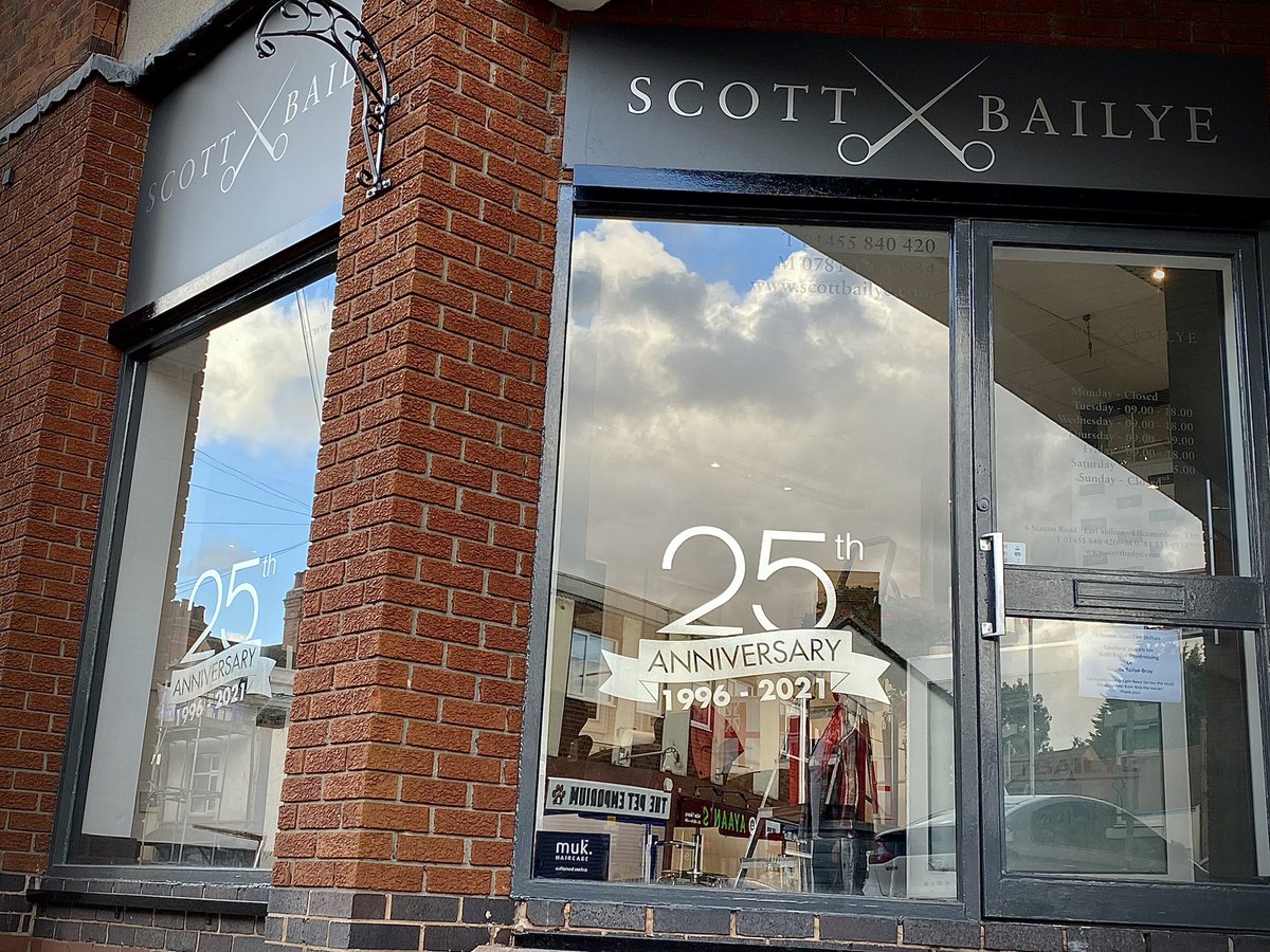 BailyeScott's tweet photo. Big THANK YOU to close friend of the family David Kennedy and part owner of @eadigital in Lutterworth with friend Matt Saulsbury for the amazing window at @BailyeScott in celebration of 25 years of serving the community 
Words cannot describe how thankful we are from all of us x https://t.co/BDiW9IrKbI