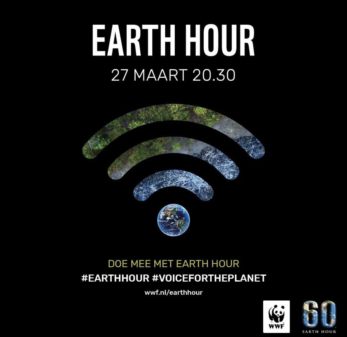 Vandaag van 20:30-21:30 uur is earth hour. Doe jij ook een uur de lichten uit?