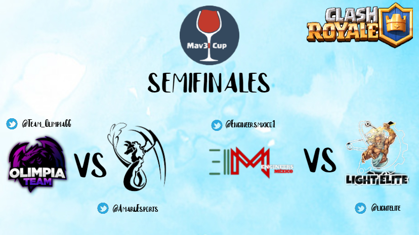 Les recordamos que el día se estarán llevando acabo las semifinales de la #Mav3lCup 
Con dos grandes casters que lo llevaran acabo
🎙️ @Olii27Cr 
🎙️ @AngelPapss 
Canal de transmisión
twitch.tv/olimpia27cr
Transmisión 16:00 hrs 🇲🇽 19:00 hrs 🇦🇷
¿Qué equipos llegaran a la final?